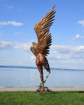 Big rusty angel garden sculpture